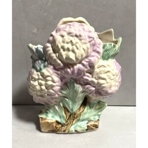 Vintage 1950s McCoy Pottery Chrysanthemum Lilac Purple Figural Flower Vase